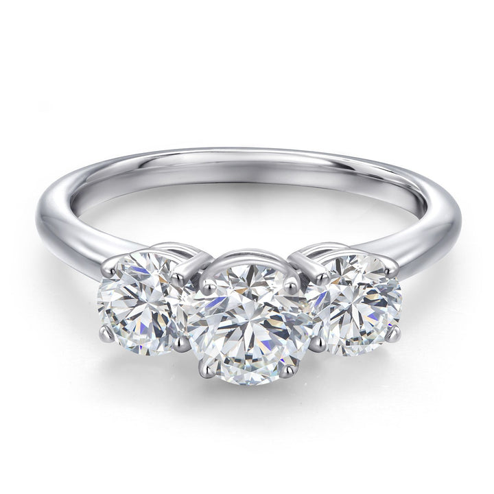 White Lab Grown Diamond - April_5_Ring in 925 Sterling Silver
