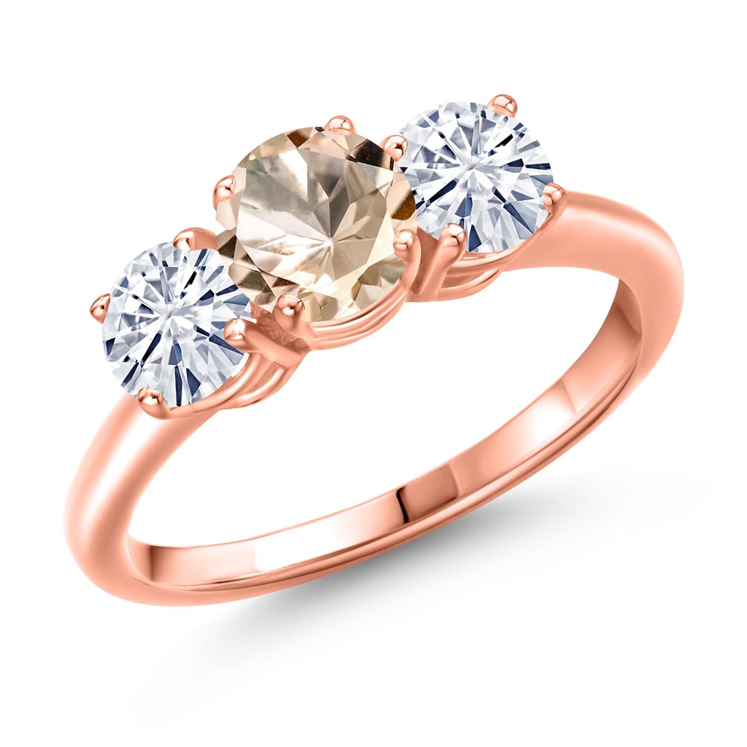 Morganite - October_6_Ring in 925 Rose Gold Plated Silver