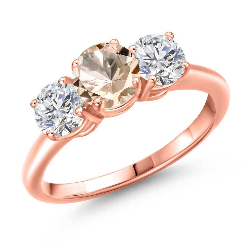 Morganite - October_7_Ring in 925 Rose Gold Plated Silver