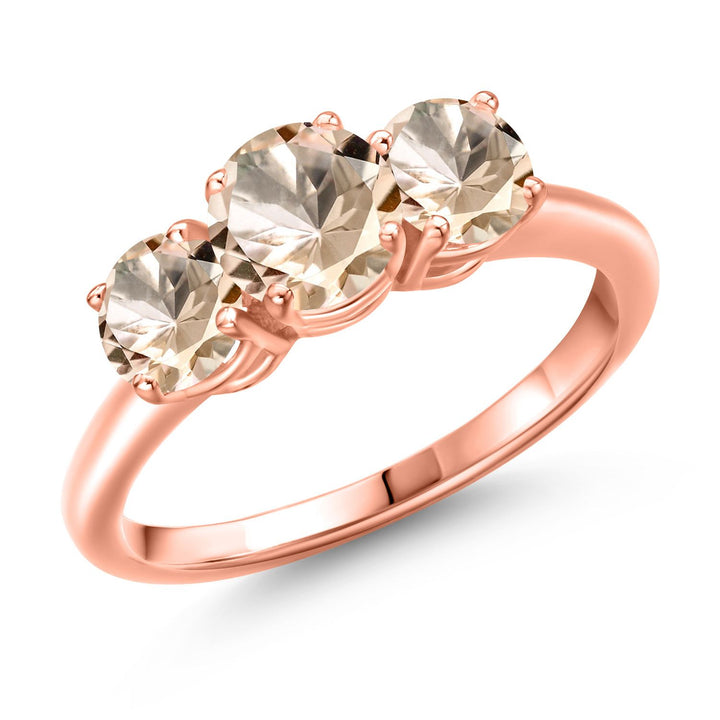 Morganite - October_5_Ring in 925 Rose Gold Plated Silver