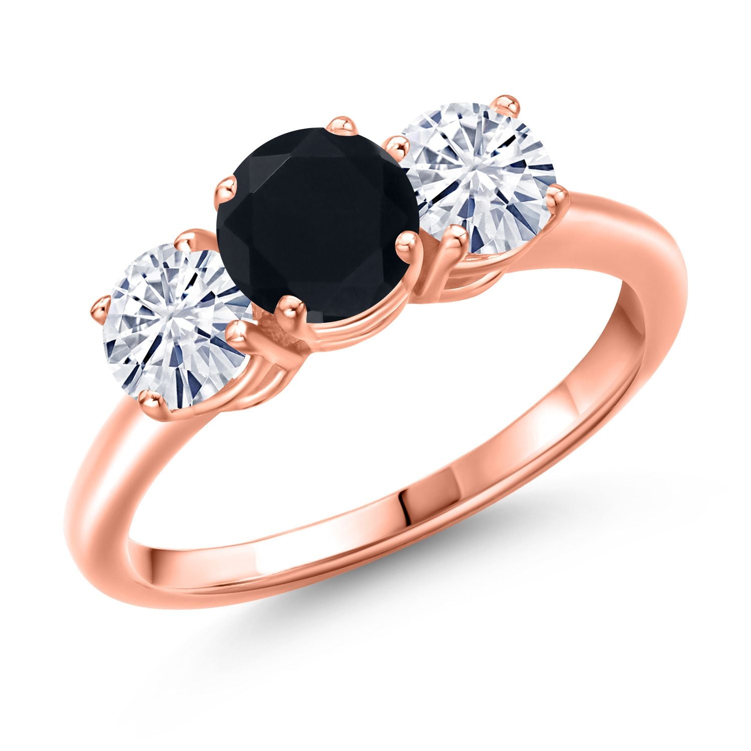 Onyx - December_8_Ring in 925 Rose Gold Plated Silver
