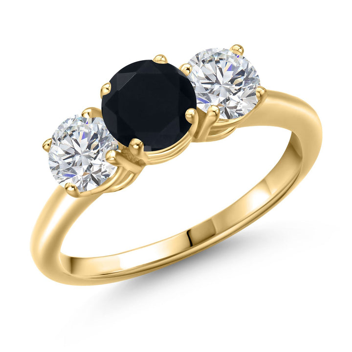 Onyx - December_5_Ring in 925 Yellow Gold Plated Silver