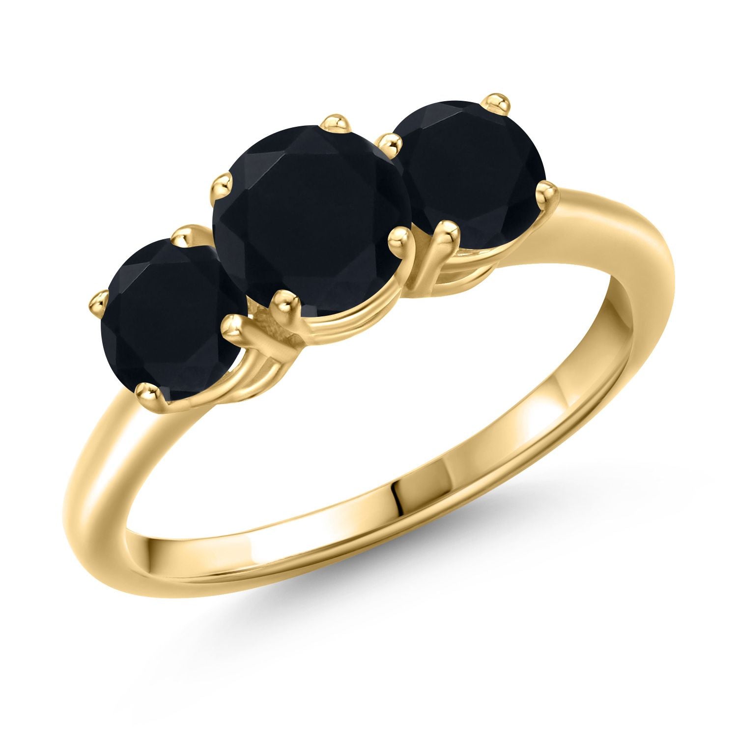 Onyx - December_7_Ring in 925 Yellow Gold Plated Silver