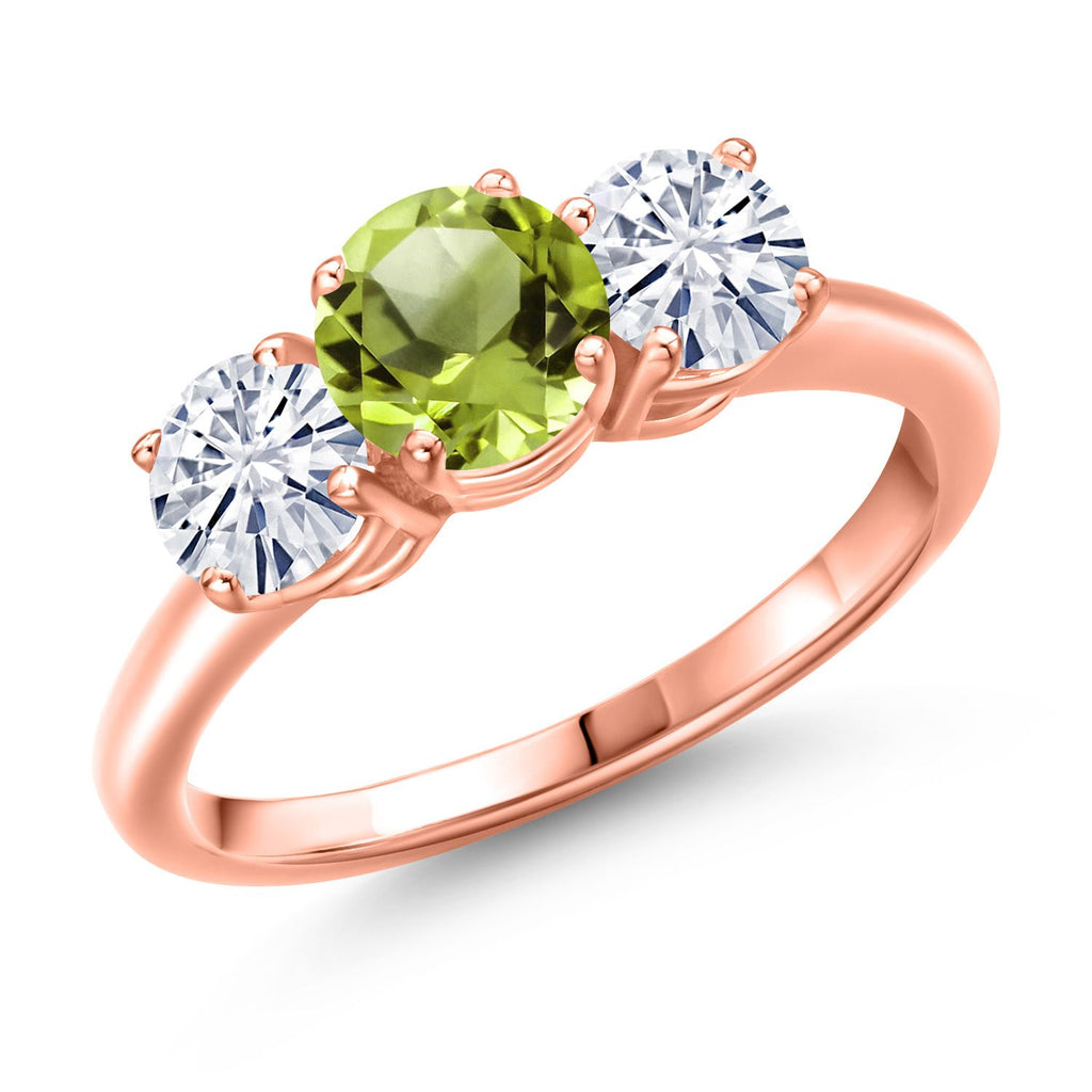 Peridot - August_6_Ring in 925 Rose Gold Plated Silver