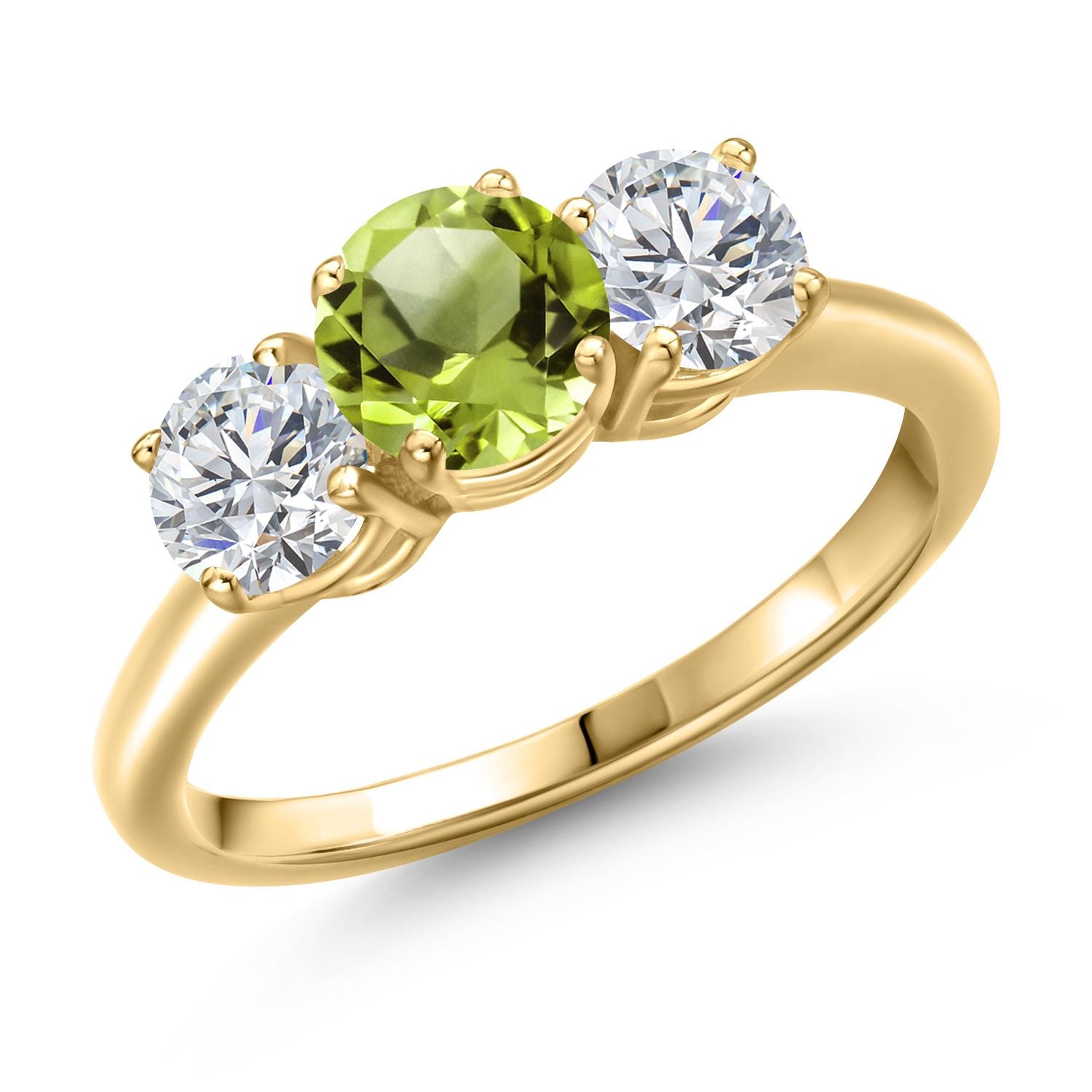 Peridot - August_6_Ring in 925 Yellow Gold Plated Silver