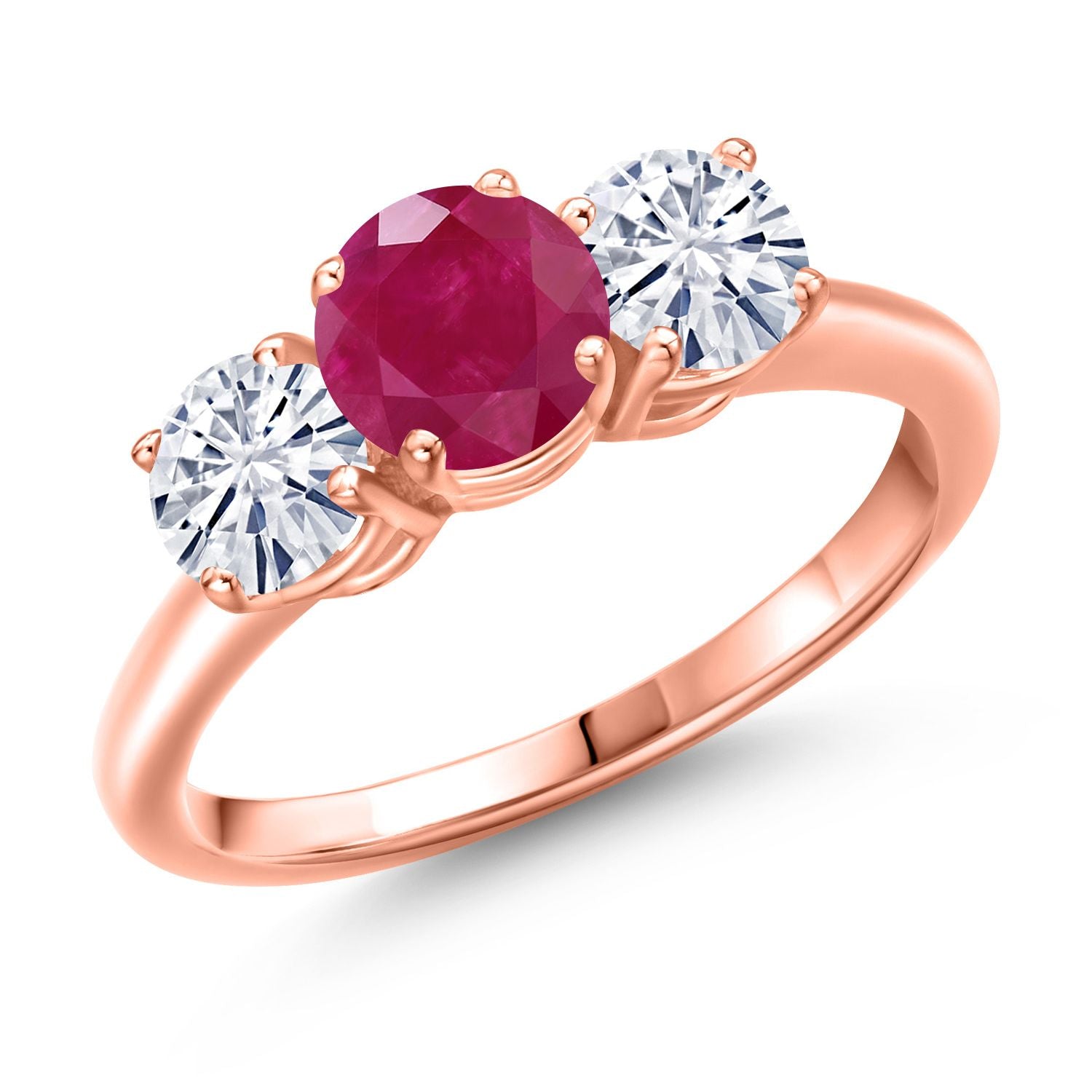 Ruby - July_9_Ring in 925 Rose Gold Plated Silver