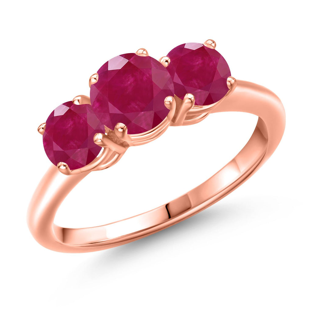 Ruby - July_6_Ring in 925 Rose Gold Plated Silver