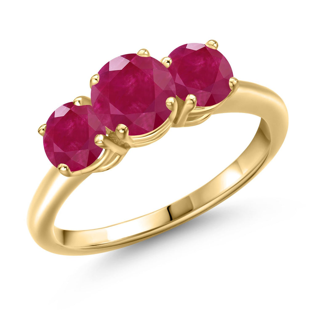 Ruby - July_5_Ring in 925 Yellow Gold Plated Silver