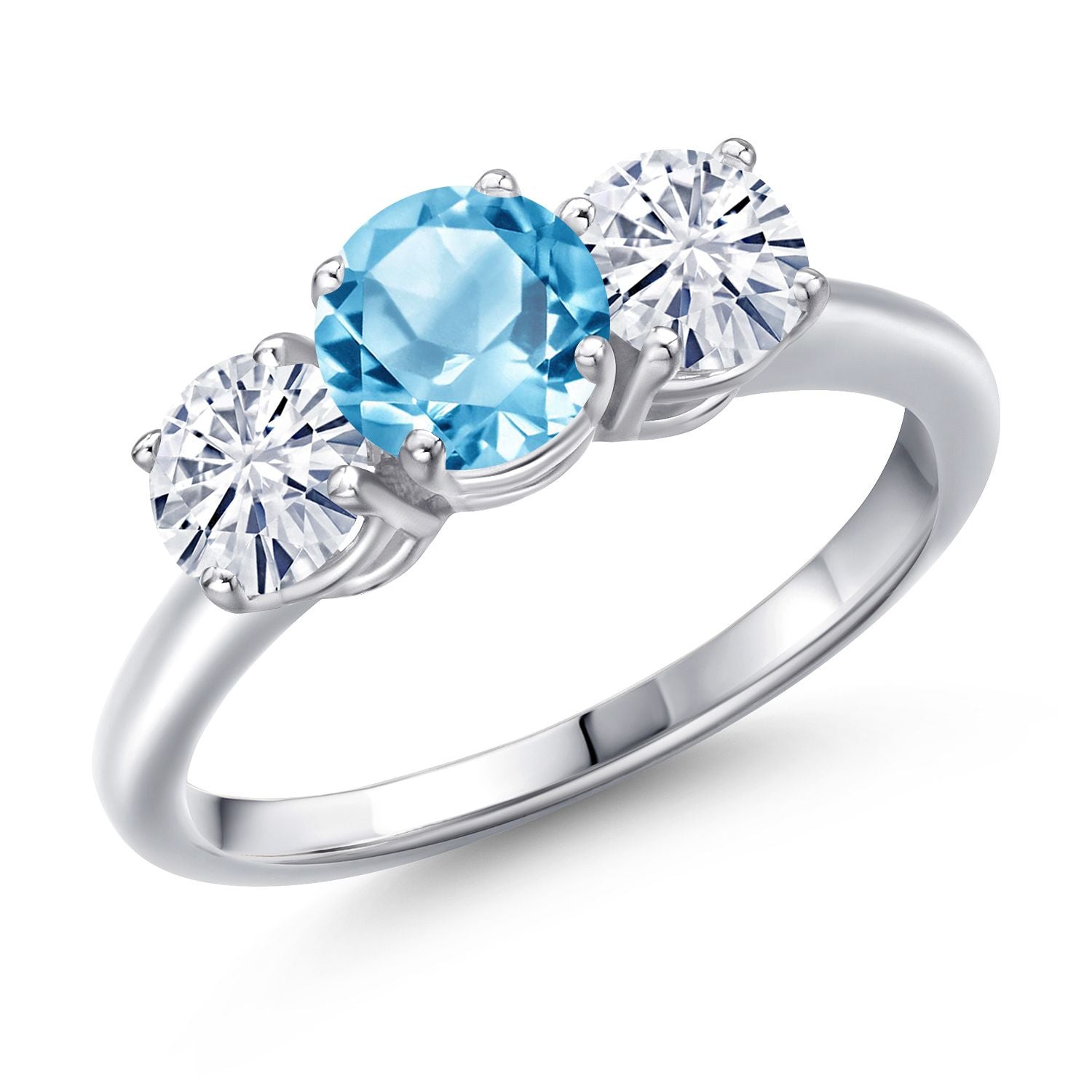 Swiss Blue Topaz - November_8_Ring in 925 Sterling Silver