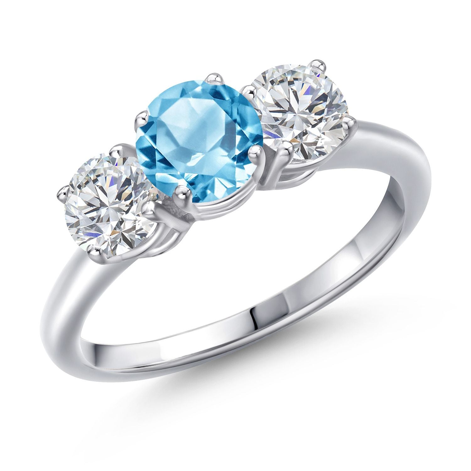 Swiss Blue Topaz - November_9_Ring in 925 Sterling Silver