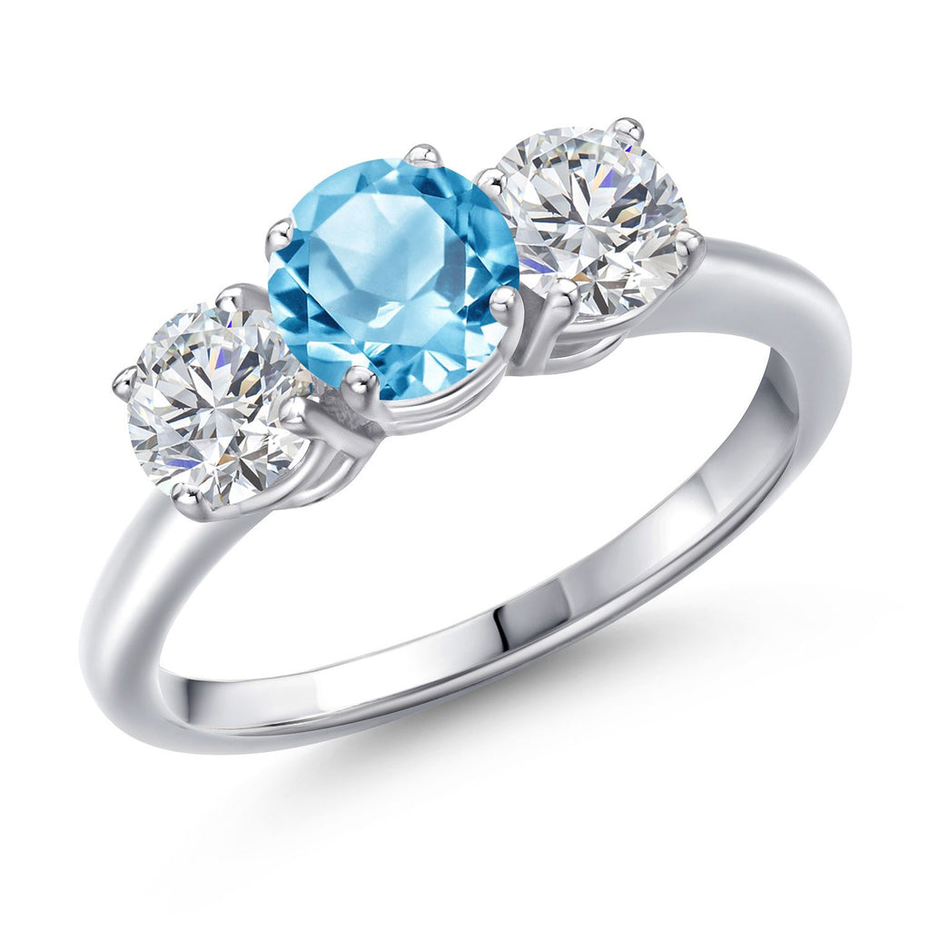 Swiss Blue Topaz - November_6_Ring in 925 Sterling Silver