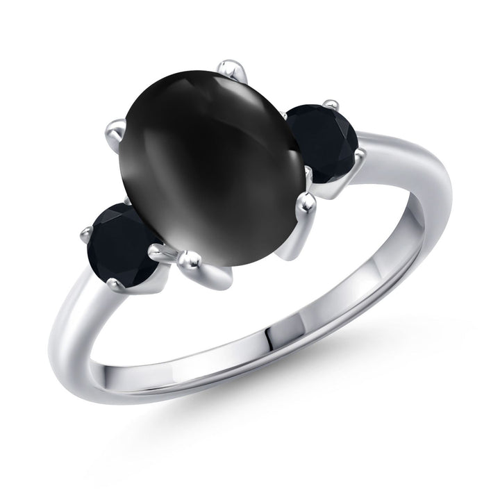 Onyx-Cabochon - December_5_Ring in 925 Sterling Silver