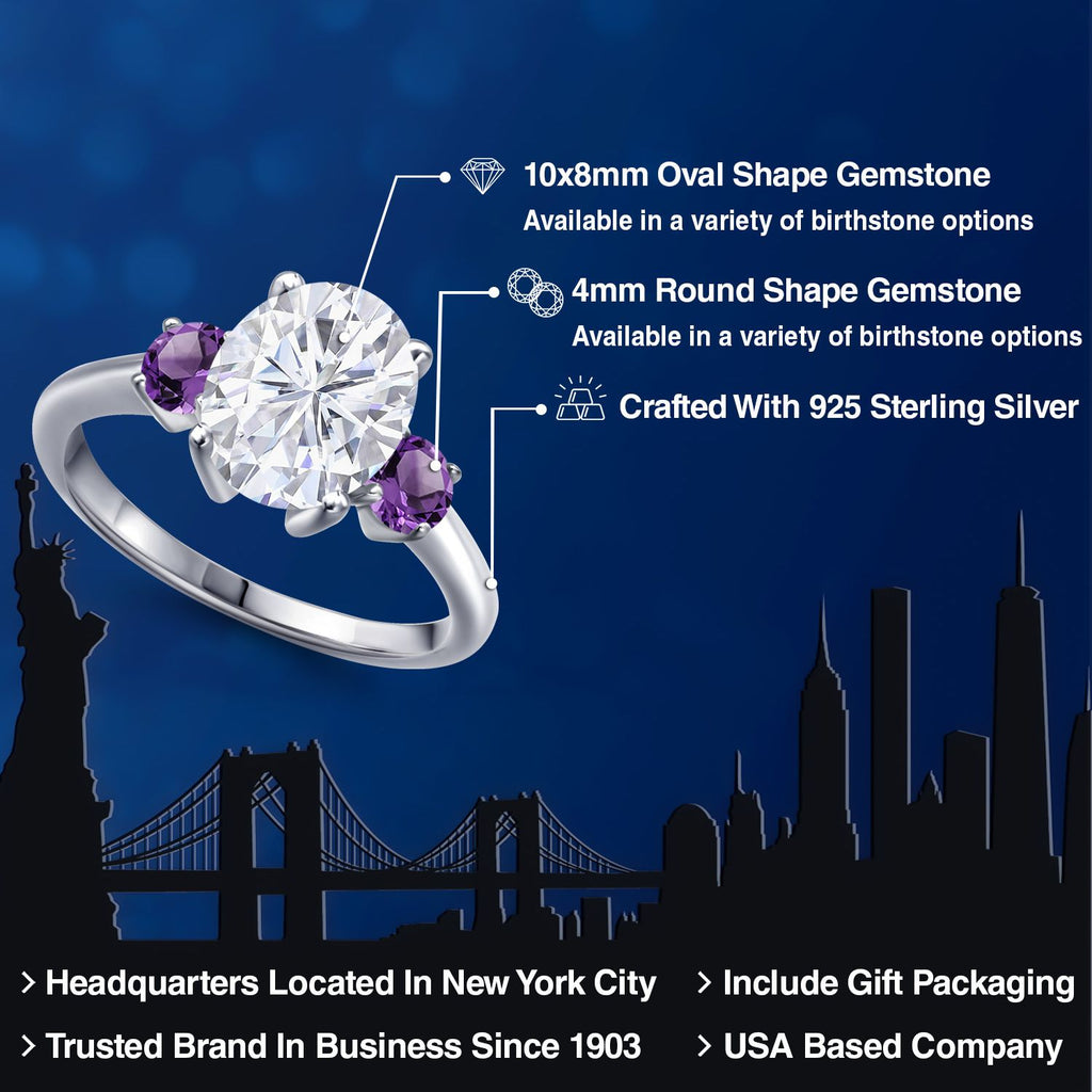 White Moissanite - April_5_Ring in 925 Sterling Silver