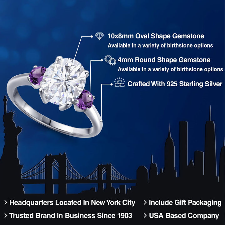 White Moissanite - April_5_Ring in 925 Sterling Silver
