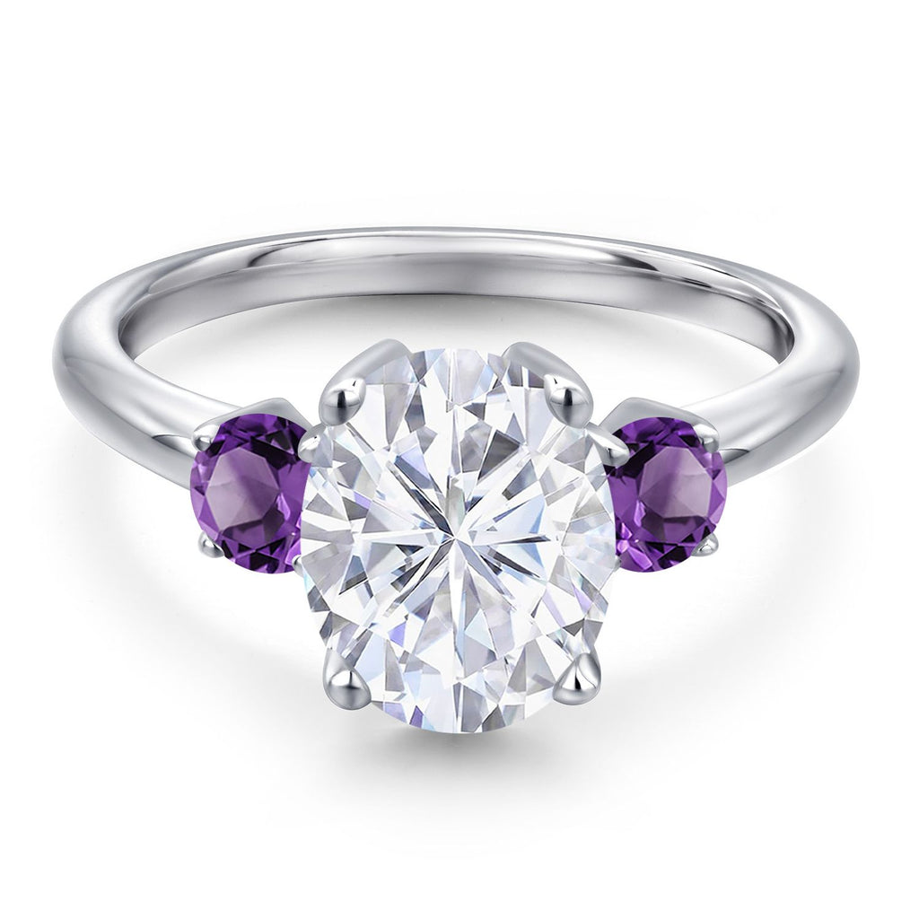 White Moissanite - April_5_Ring in 925 Sterling Silver