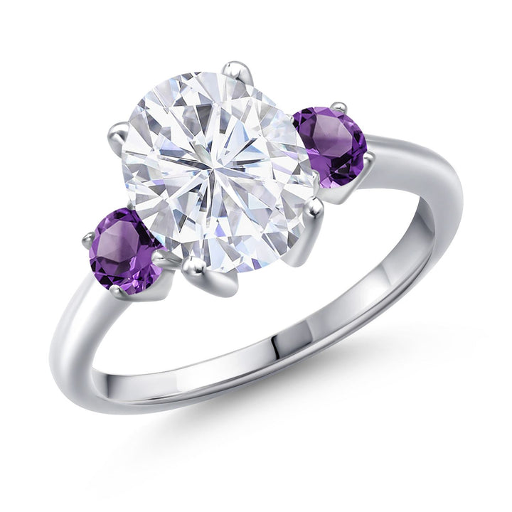 White Moissanite - April_5_Ring in 925 Sterling Silver