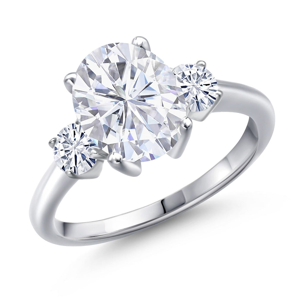 White Moissanite - April_9_Ring in 925 Sterling Silver