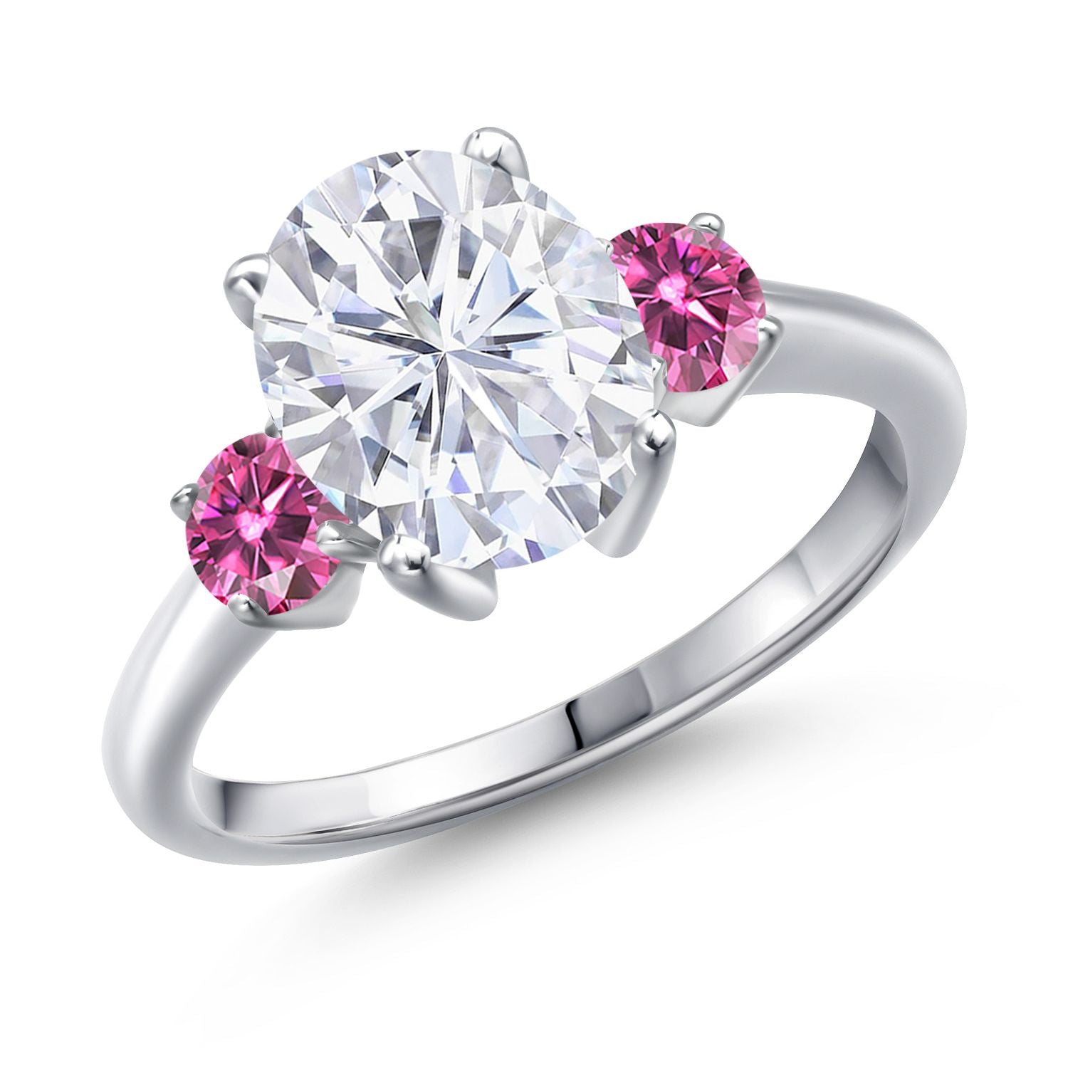 Pink Moissanite - April_7_Ring in 925 Sterling Silver