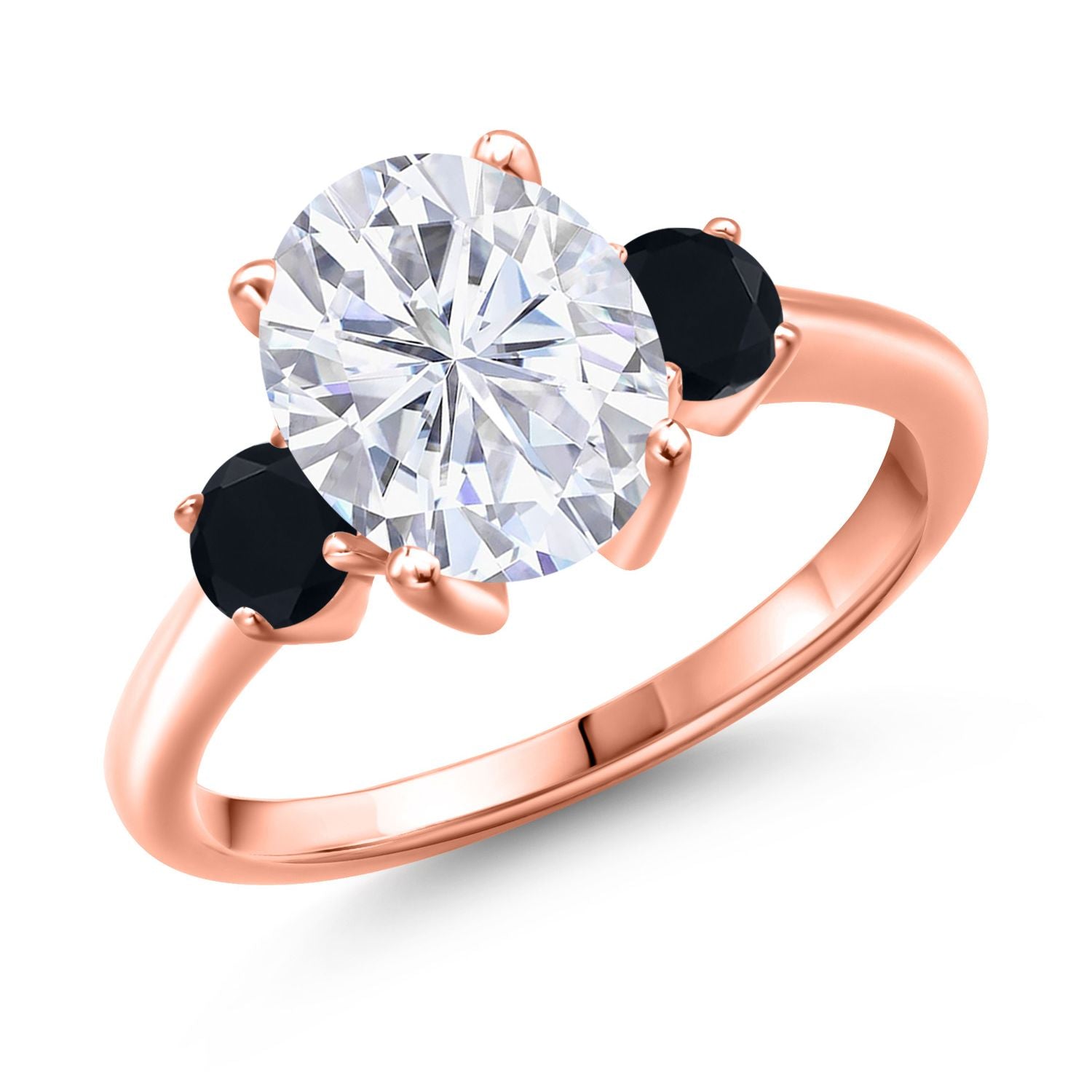 Onyx - December_7_Ring in 925 Rose Gold Plated Silver