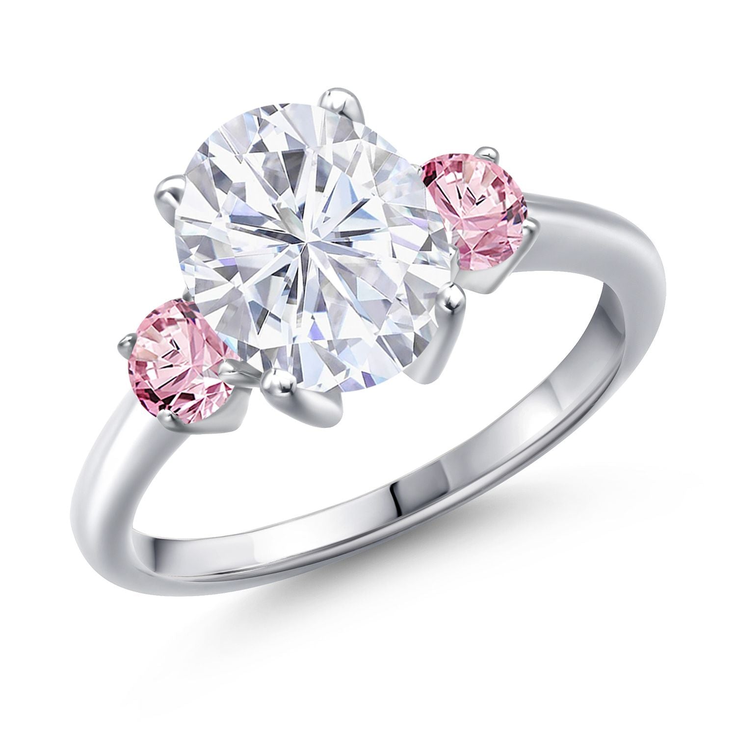 Pink Lab Grown Diamond - April_7_Ring in 925 Sterling Silver