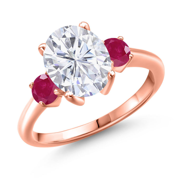Ruby - July_8_Ring in 925 Rose Gold Plated Silver