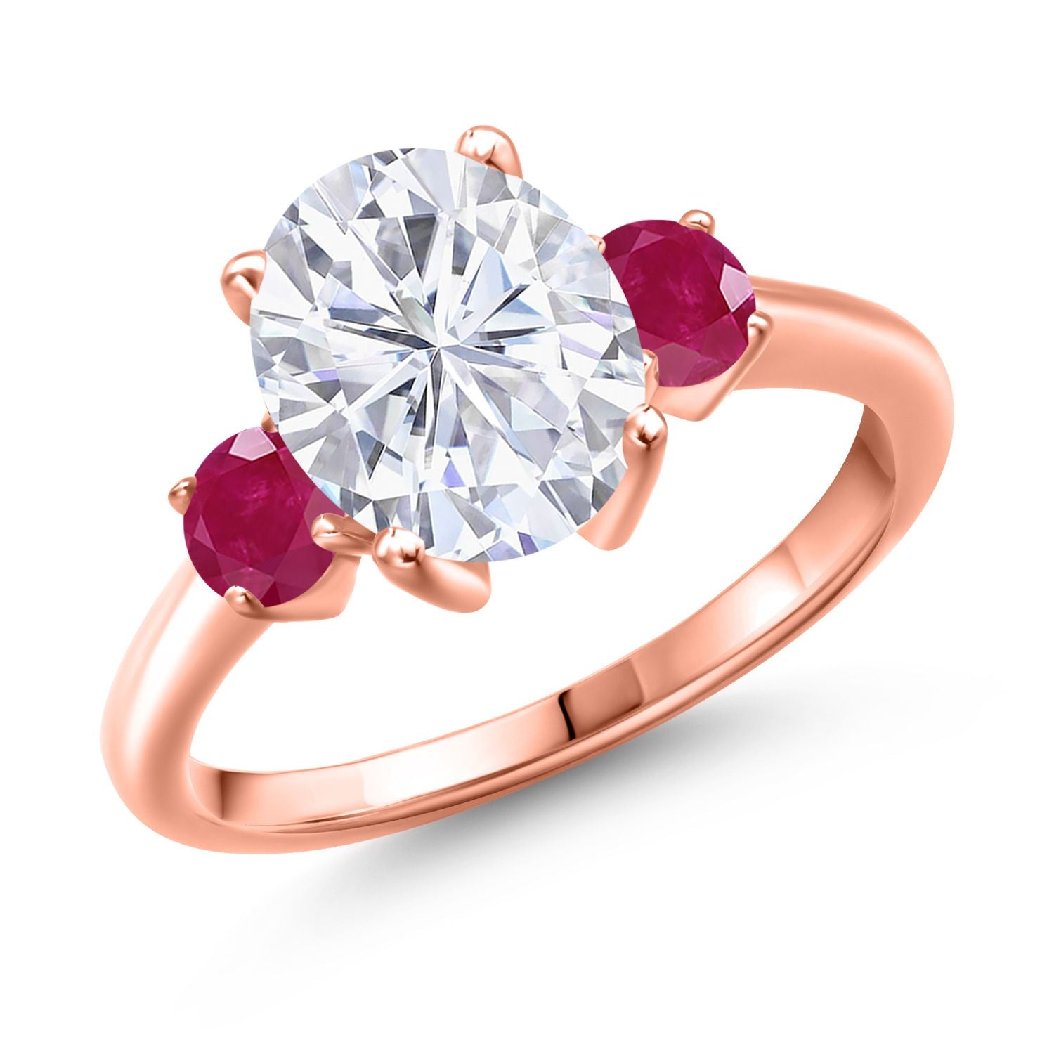 Ruby - July_9_Ring in 925 Rose Gold Plated Silver