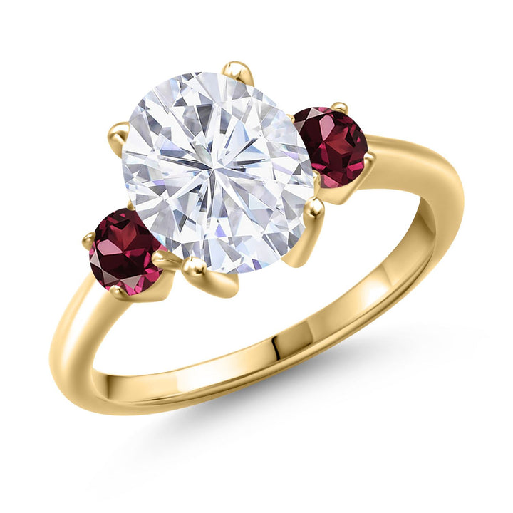 Rhodolite Garnet_5_Ring in 925 Yellow Gold Plated Silver