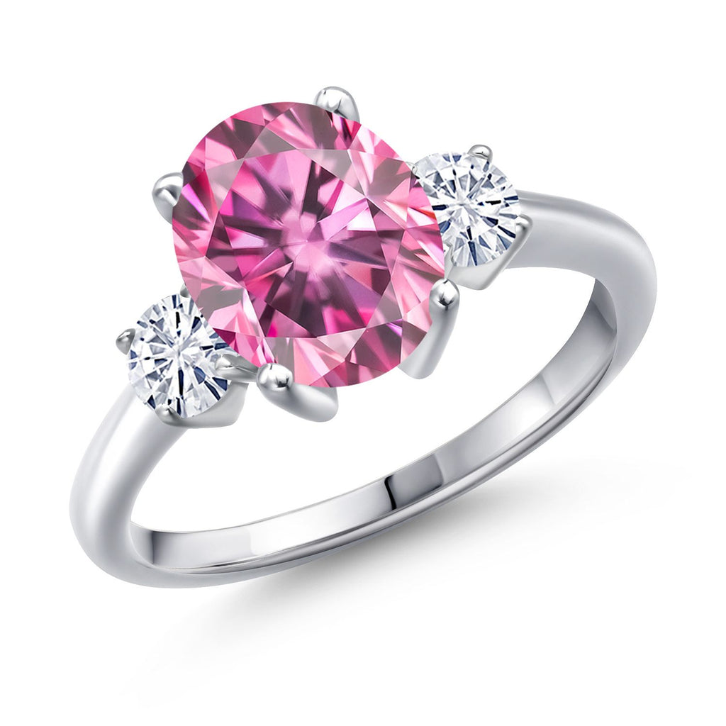 Pink Moissanite - April_8_Ring in 925 Sterling Silver