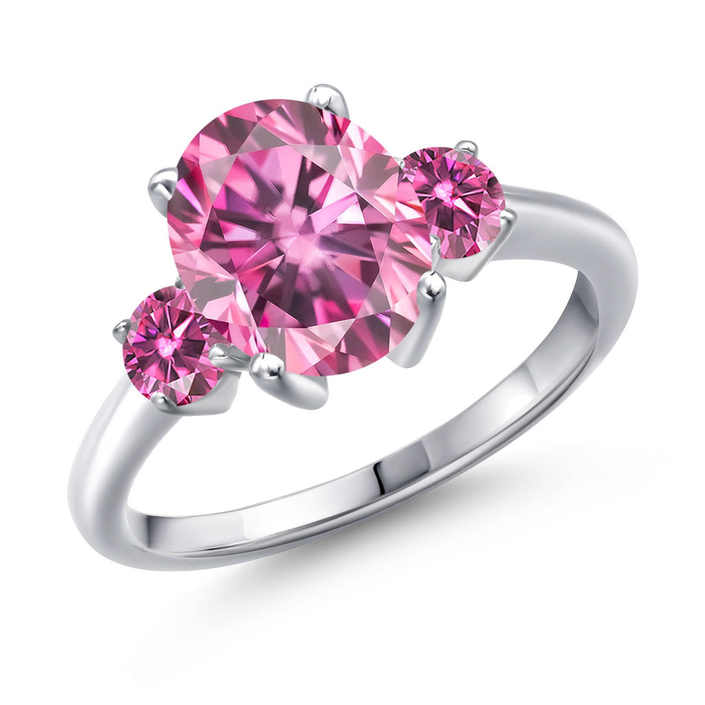 Pink Moissanite - April_6_Ring in 925 Sterling Silver