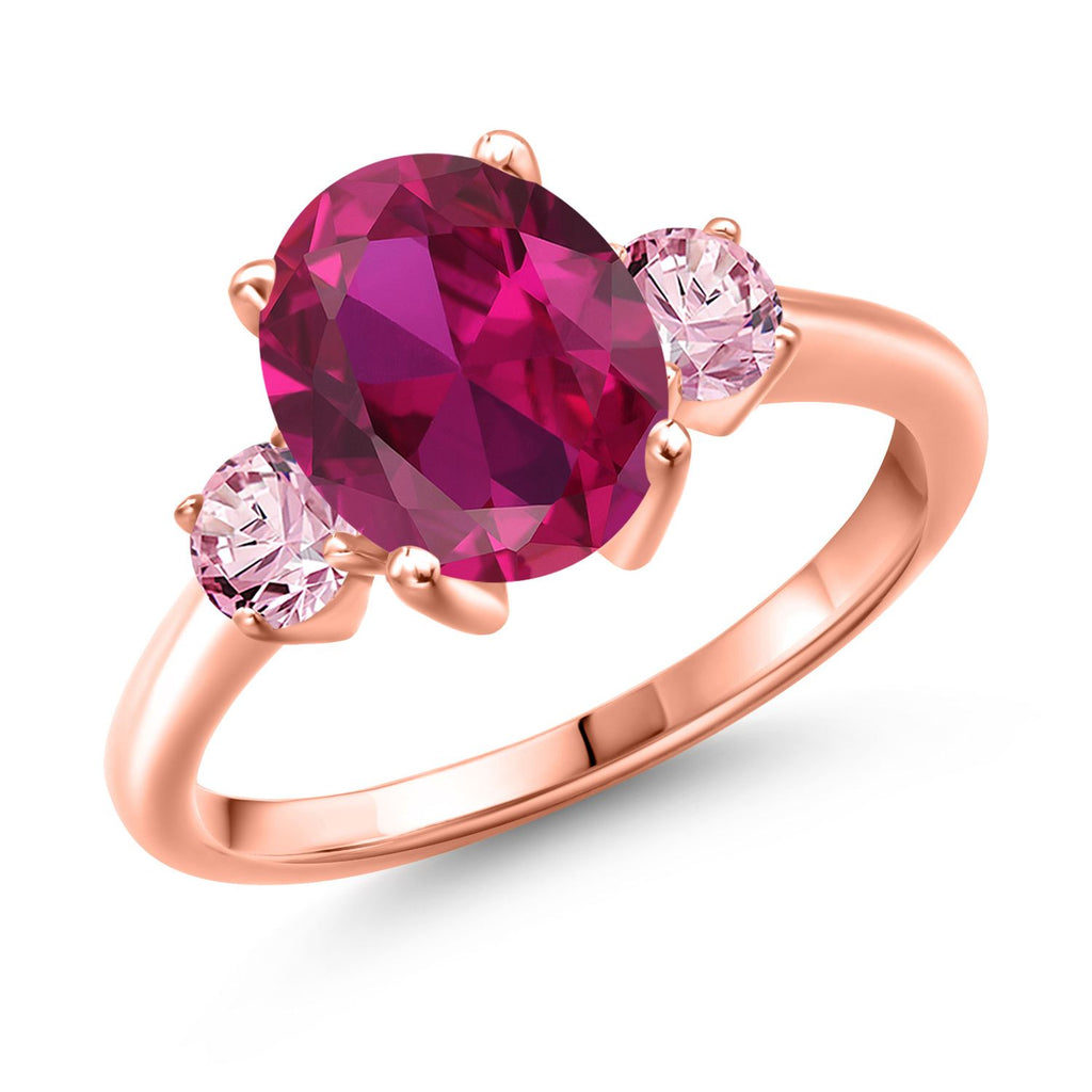 Created Ruby - July_6_Ring in 925 Rose Gold Plated Silver