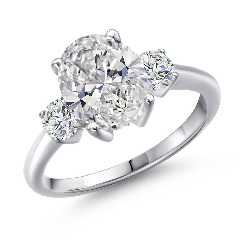 White Lab Grown Diamond - April_5_Ring in 925 Sterling Silver