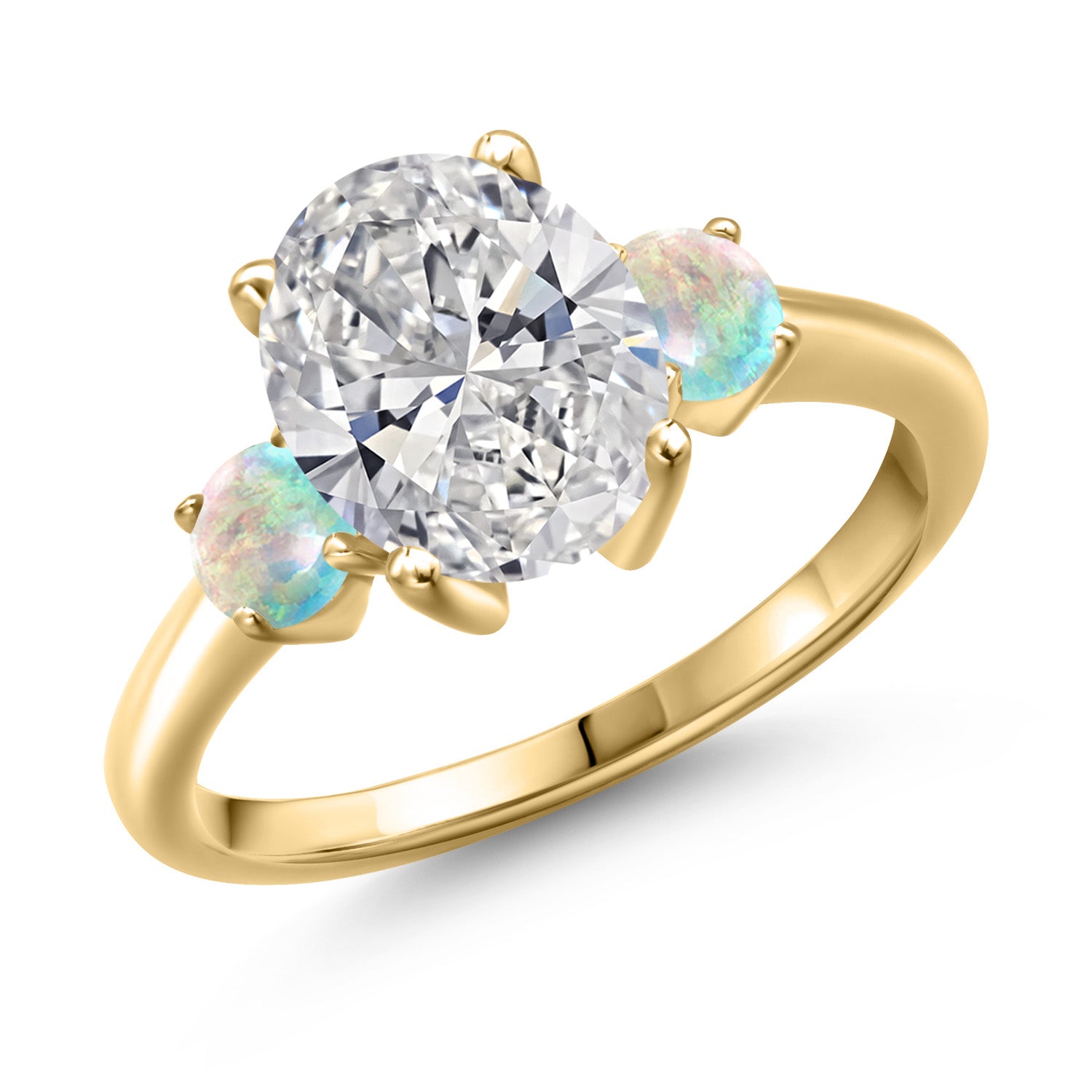 5_Ring in 925 Yellow Gold Plated Silver