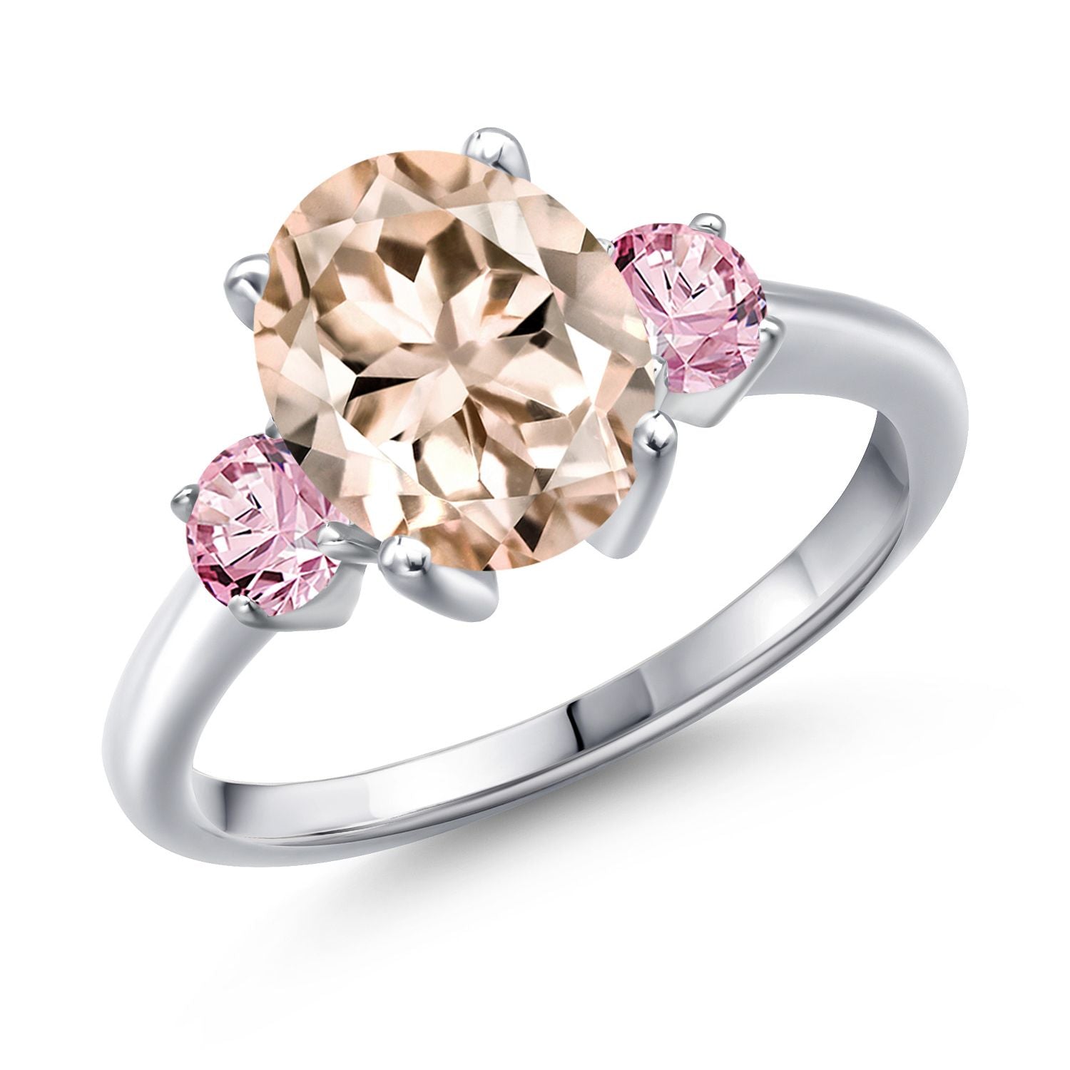 Morganite - October_8_Ring in 925 Sterling Silver