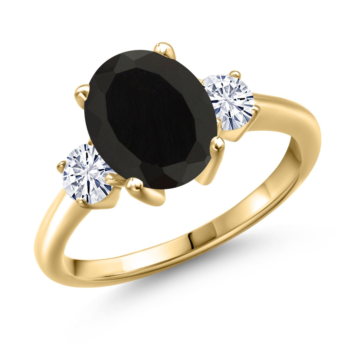 Onyx - December_5_Ring in 925 Yellow Gold Plated Silver