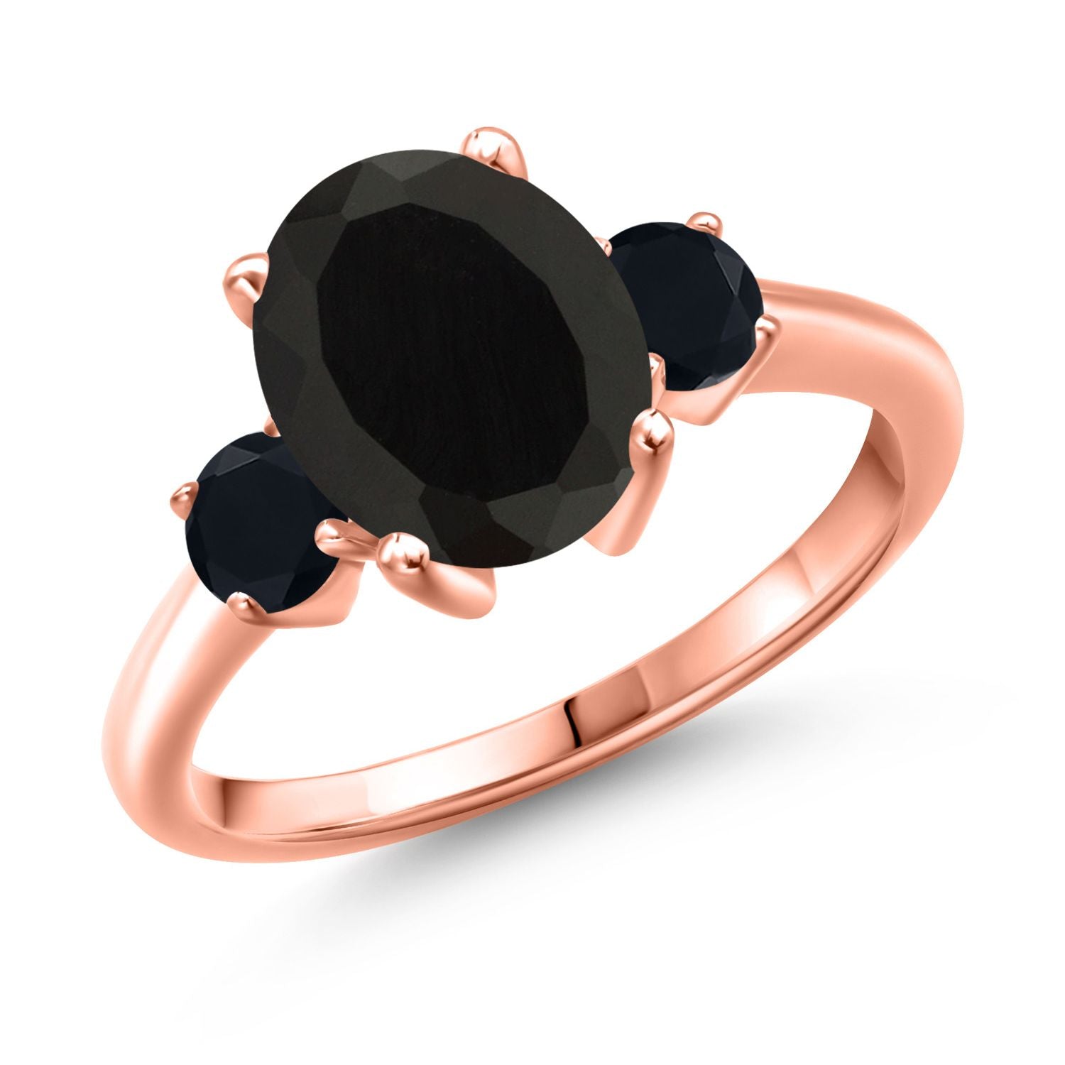 Onyx - December_9_Ring in 925 Rose Gold Plated Silver