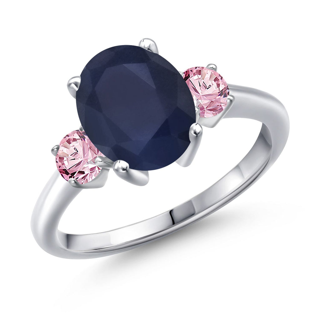 Blue Sapphire - September_8_Ring in 925 Sterling Silver