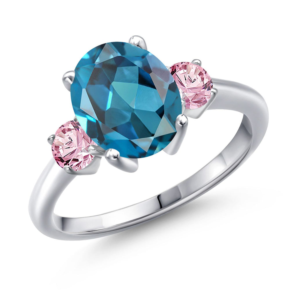 London Blue Topaz - November_8_Ring in 925 Sterling Silver