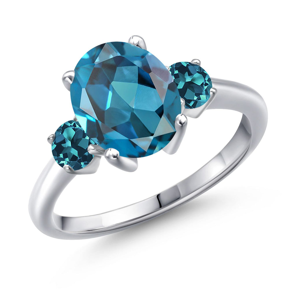 London Blue Topaz - November_9_Ring in 925 Sterling Silver