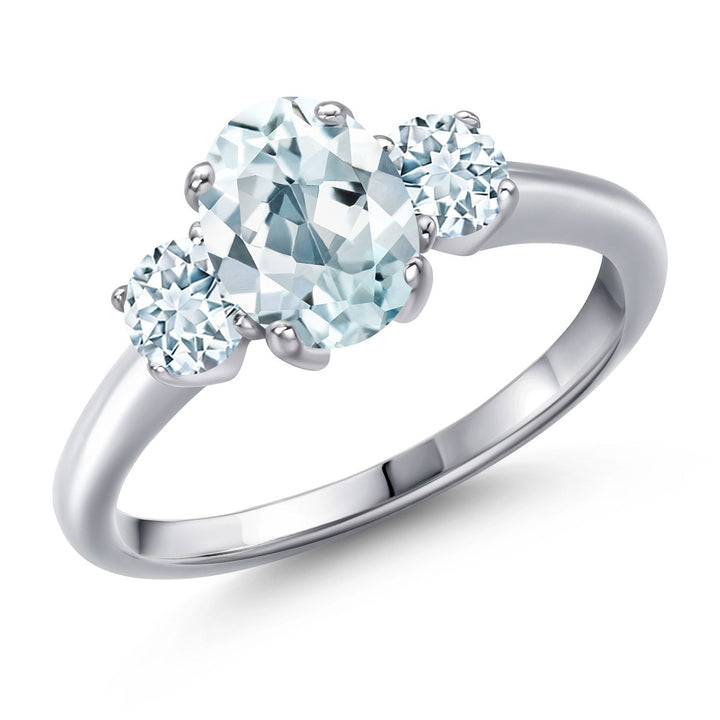 Aquamarine - March_5_Ring in 925 Sterling Silver