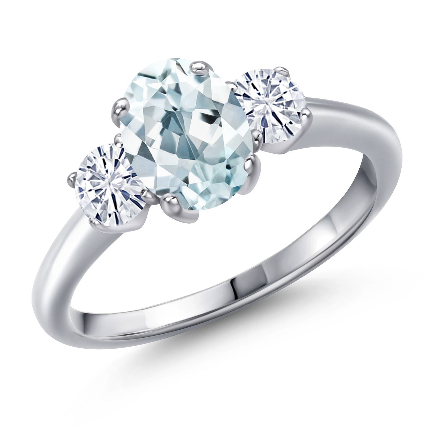 Aquamarine - March_8_Ring in 925 Sterling Silver