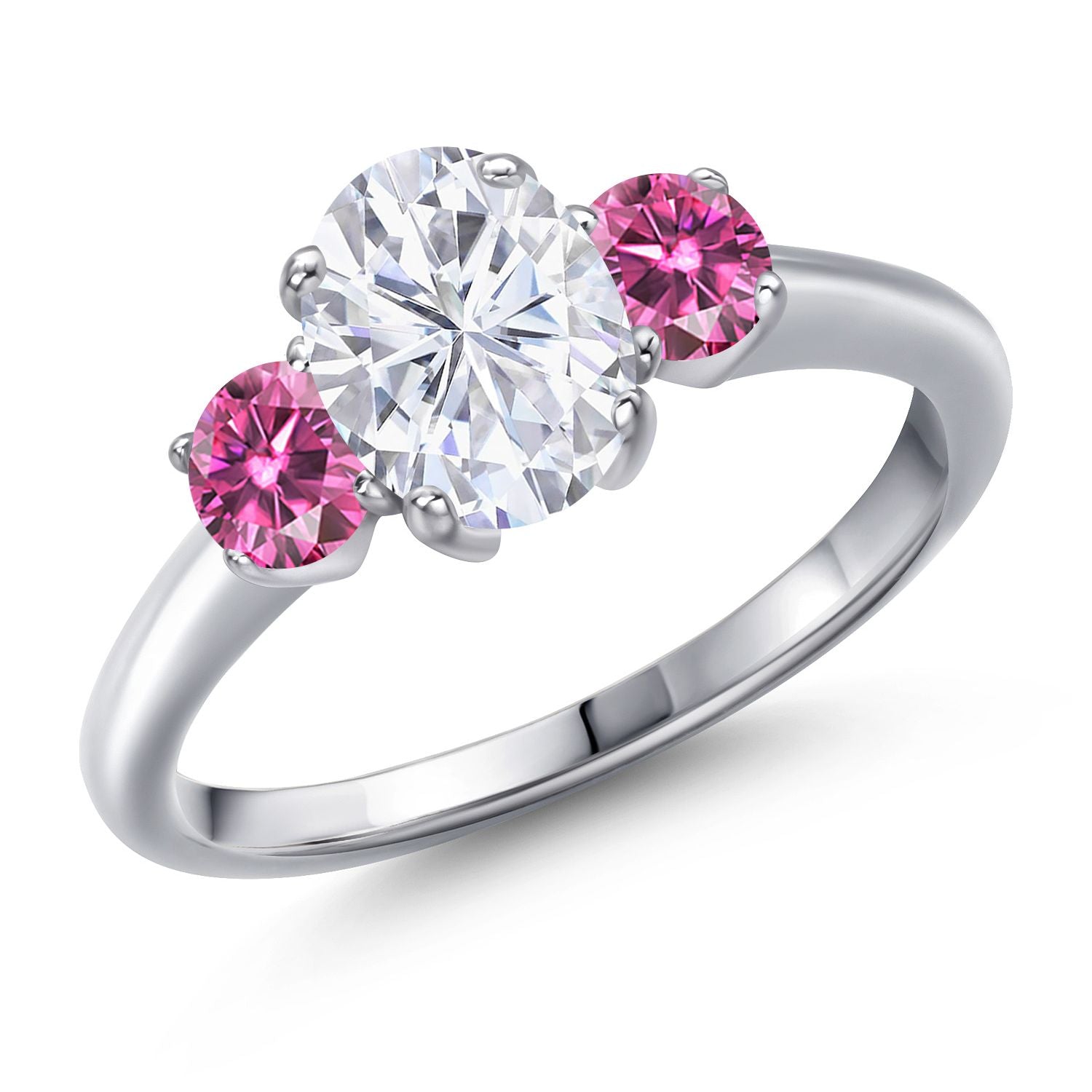 Pink Moissanite - April_5_Ring in 925 Sterling Silver