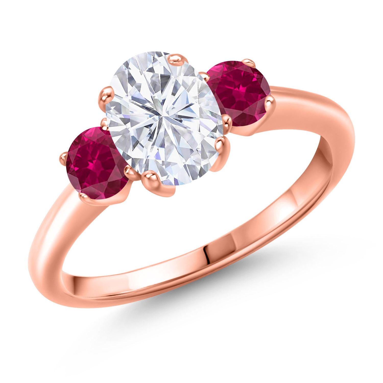 Created Ruby - July_9_Ring in 925 Rose Gold Plated Silver