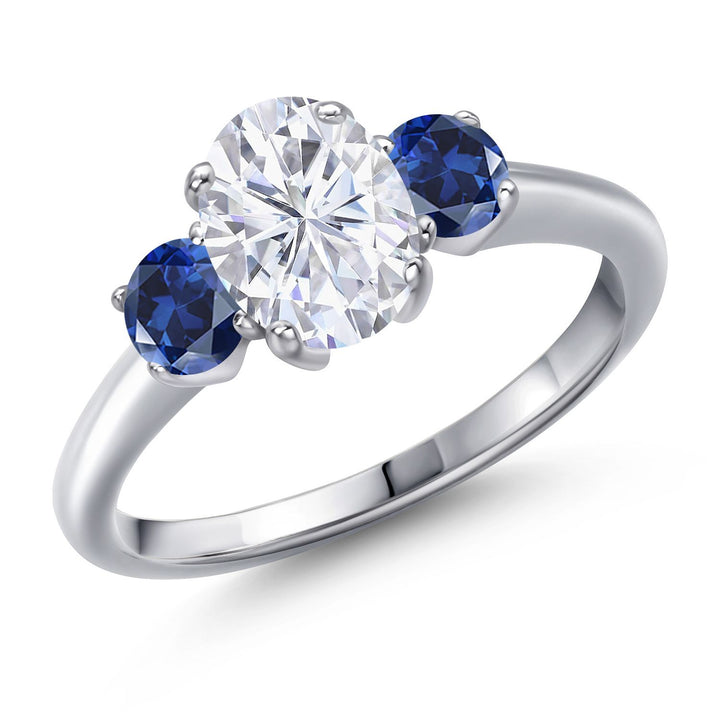 Blue Created Sapphire - September_5_Ring in 925 Sterling Silver