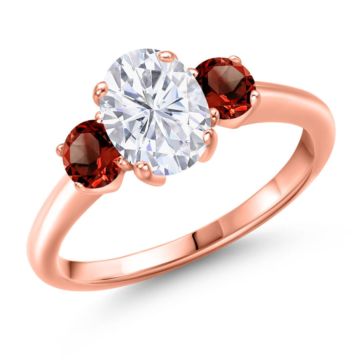 Garnet - January_5_Ring in 925 Rose Gold Plated Silver