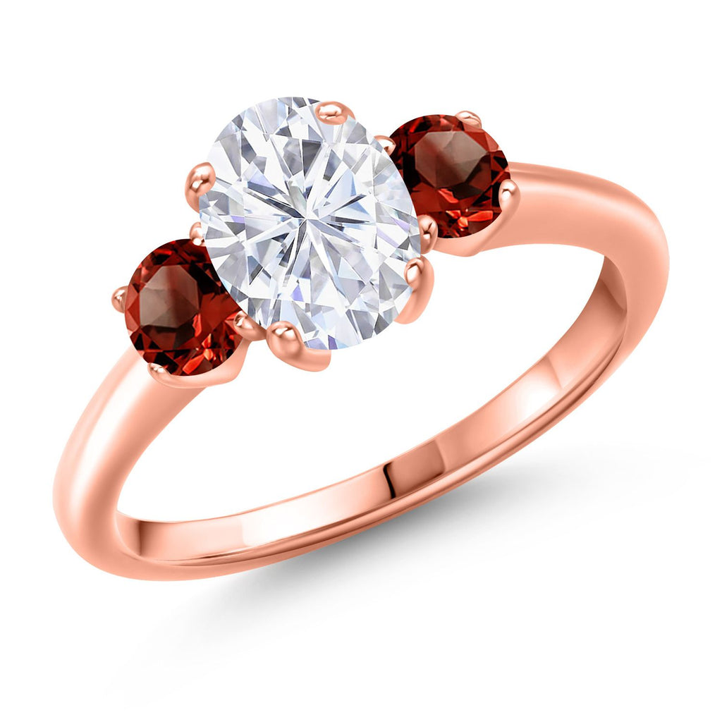 Garnet - January_6_Ring in 925 Rose Gold Plated Silver