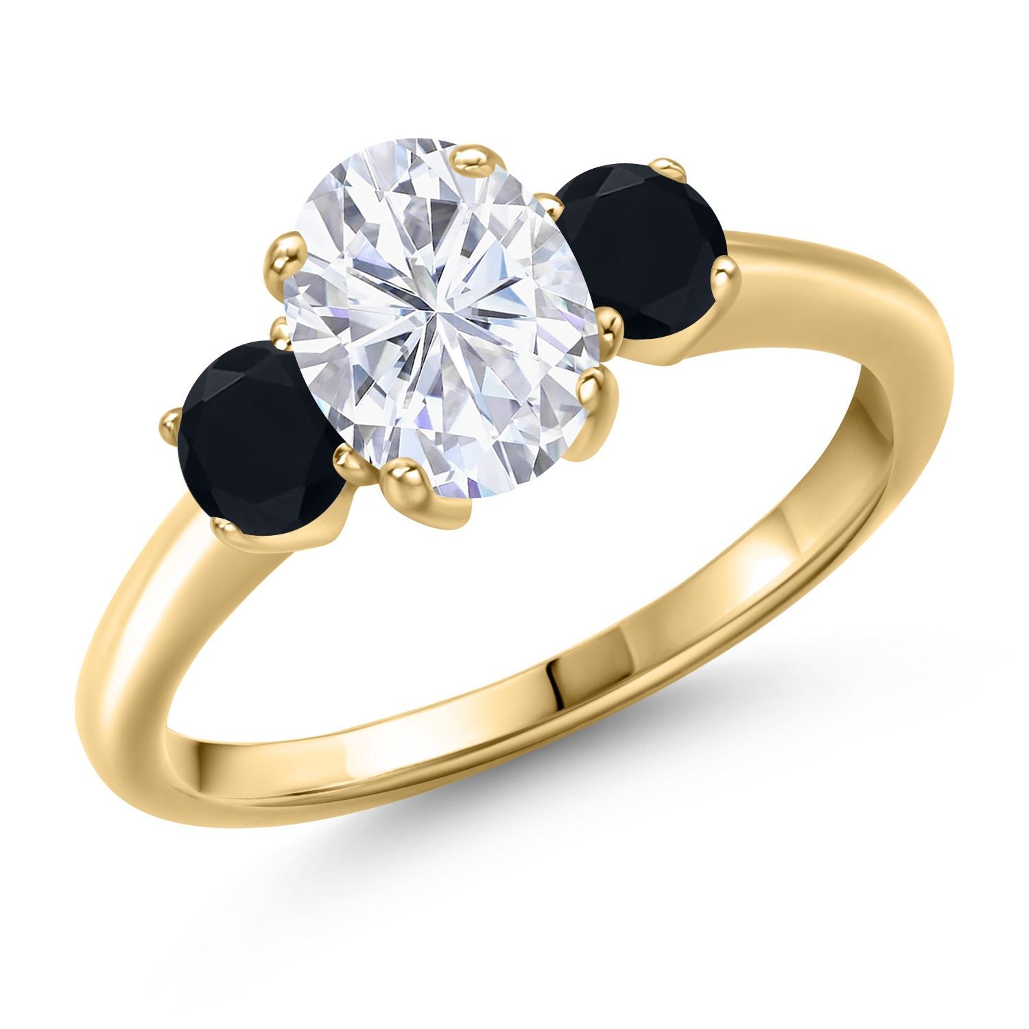 Onyx - December_7_Ring in 925 Yellow Gold Plated Silver