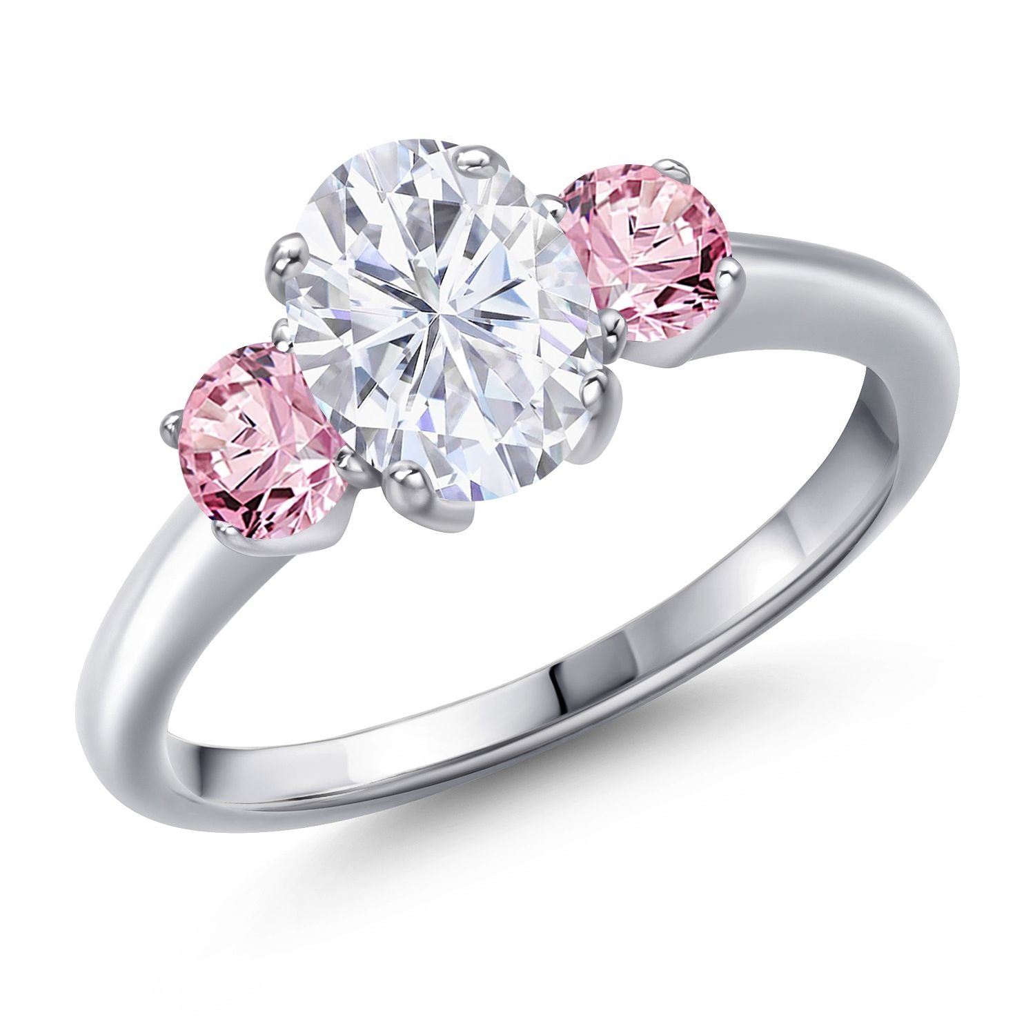Pink Lab Grown Diamond - April_8_Ring in 925 Sterling Silver