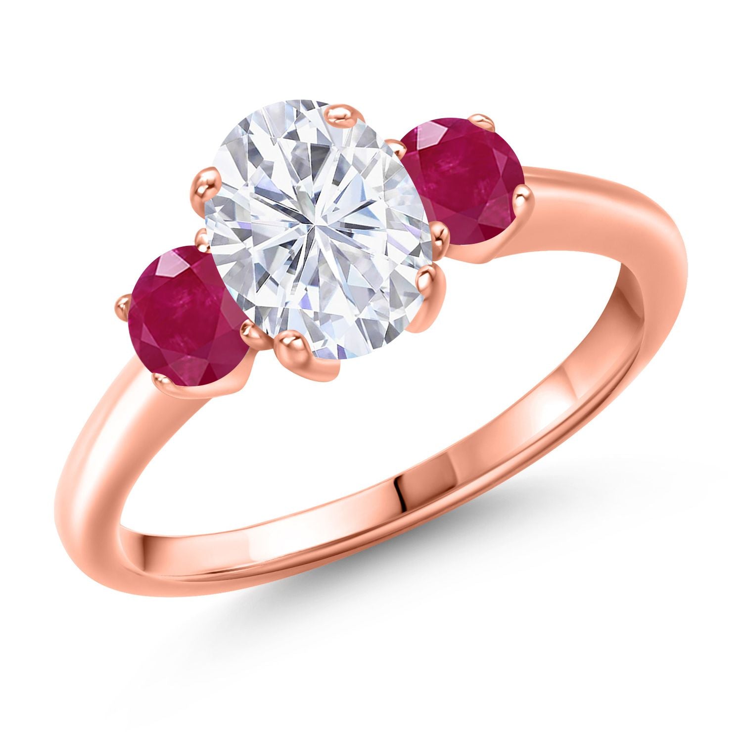 Ruby - July_7_Ring in 925 Rose Gold Plated Silver
