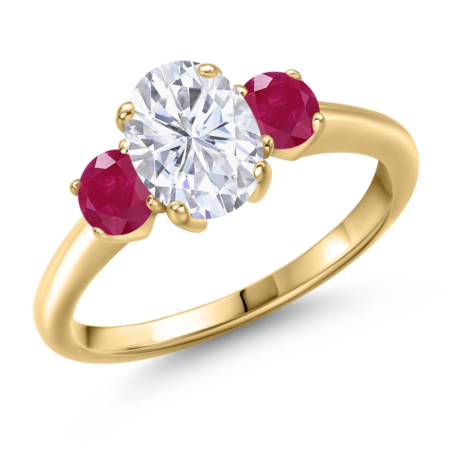 Ruby - July_6_Ring in 925 Yellow Gold Plated Silver