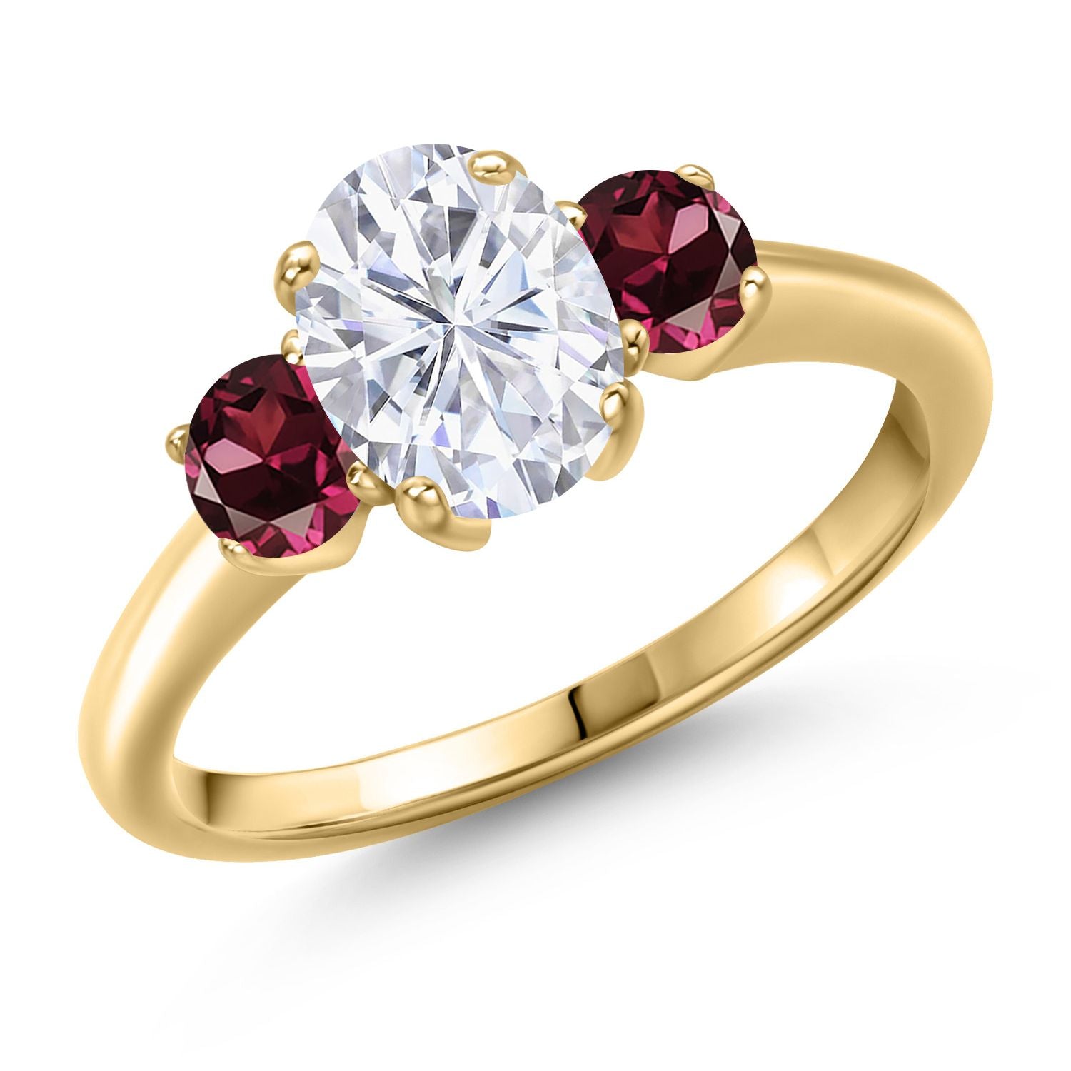 Rhodolite Garnet_8_Ring in 925 Yellow Gold Plated Silver